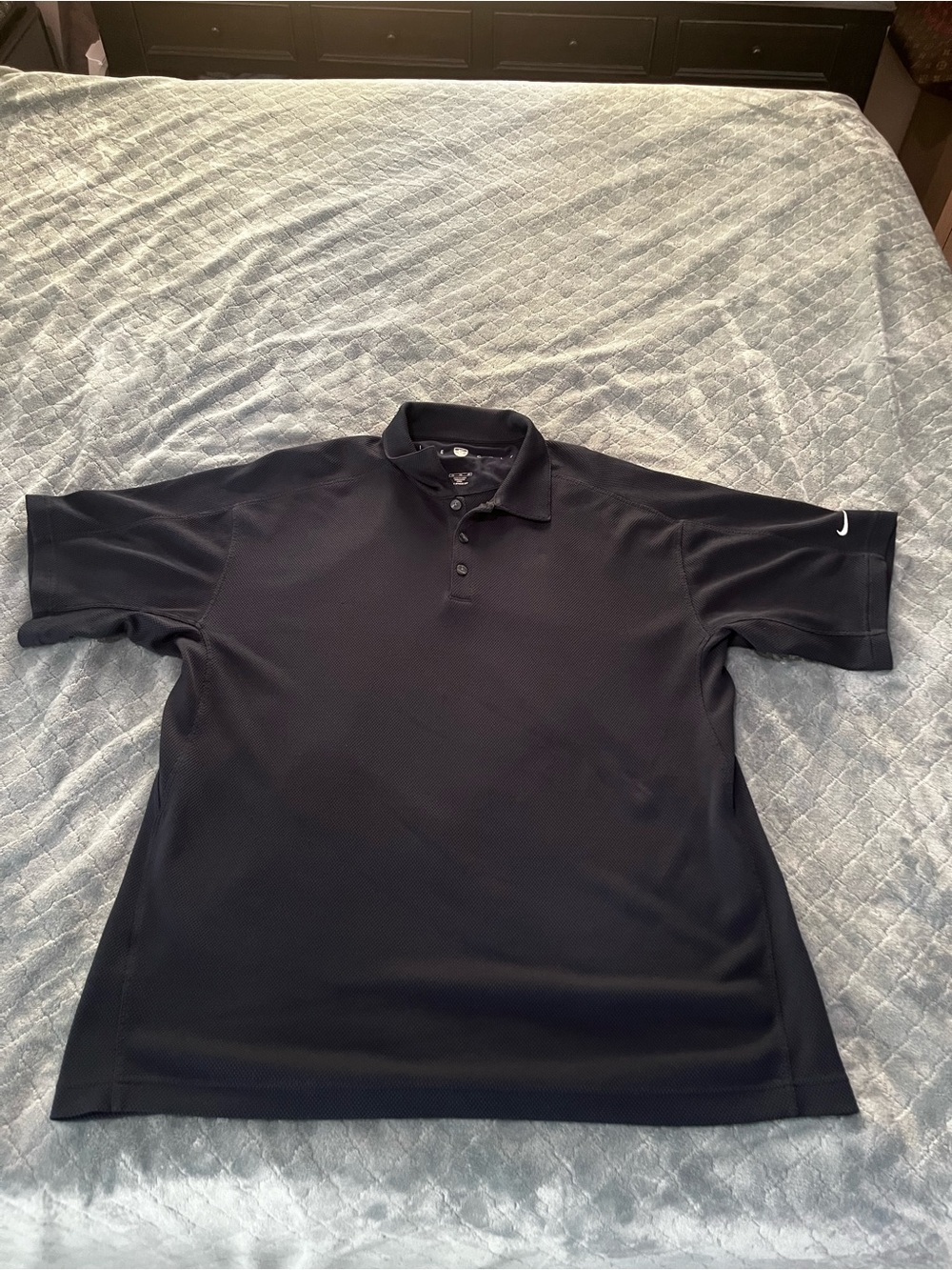 Nike Men’s Black Polo with Subtle Sleeve Swoosh